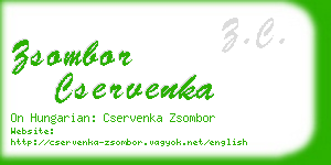 zsombor cservenka business card